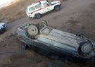 امدادرسانی به مصدوم تربت جامی در حادثه واژگونی خودروی پراید