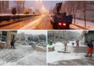 عملیات برف روبی و نمک‌پاشی معابر شهر توسط شهرداری گلبهار