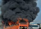 مهار آتش‌سوزی اتوبوس اسقاطی جنوب شرق مشهد