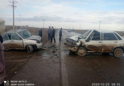 ۵ مصدوم در برخورد ۲ دستگاه پراید در محور رشتخوار به خواف