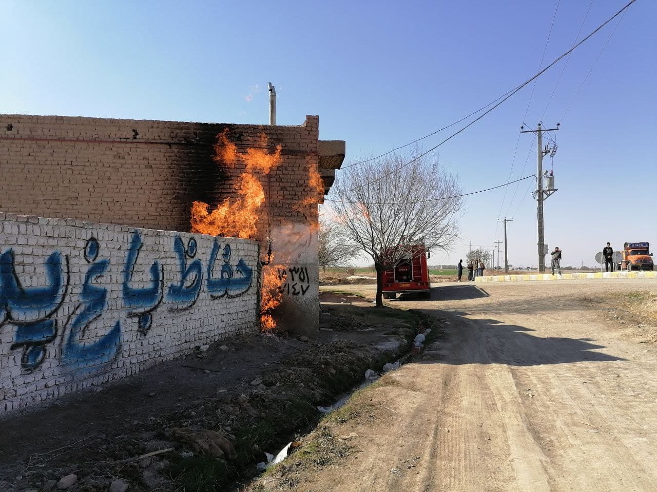آتش سوزی علمی گاز در روستای حسینآباد امام جمعه