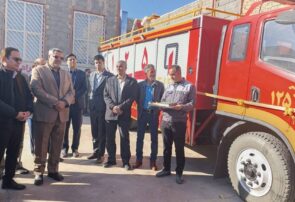 رونمایی از خودروی آتش‌نشانی و بیل‌ مکانیکی در کدکن تربت حیدریه
