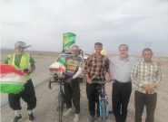 استقبال مدیرکل رفاه زائرین استانداری از دوچرخه‌سواران استهبانی در مسیر مشهد