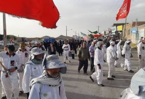 استقبال از کاروان پیاده کربلا در روستای سرهنگ تربت حیدریه