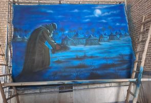 رونمایی از تابلوی نقاشی طلوع صبح عاشورا در سبزوار