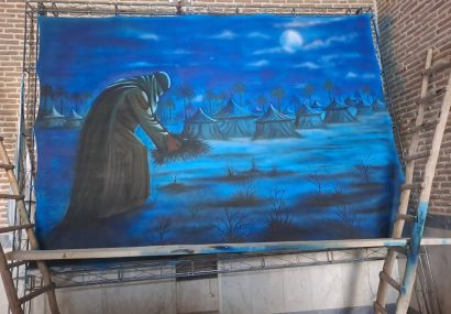 رونمایی از تابلوی نقاشی طلوع صبح عاشورا در سبزوار