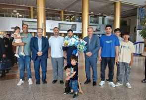 استقبال از قهرمان طلایی ووشو در فرودگاه مشهد