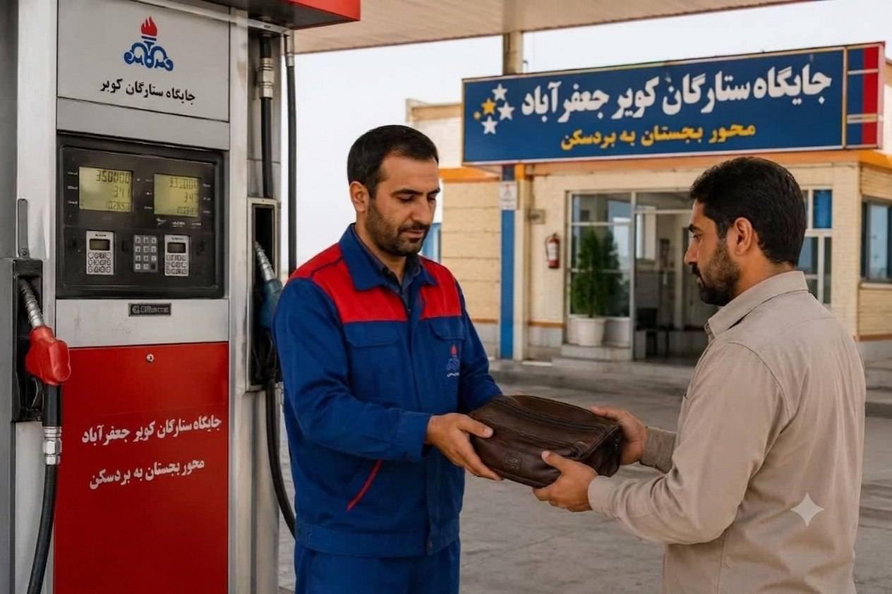 بازگشت کیف ۱۹ میلیارد تومانی توسط پمپچی پاکدست خلیلآبادی بازگشت کیف ۱۹ میلیارد تومانی توسط پمپچی پاکدست خلیلآبادی