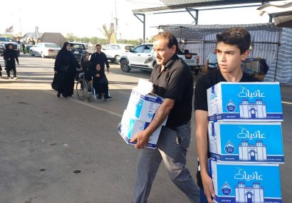 خدمت رسانی موکب «سلسله الذهب» نیشابور در مسیر نجف به کربلا