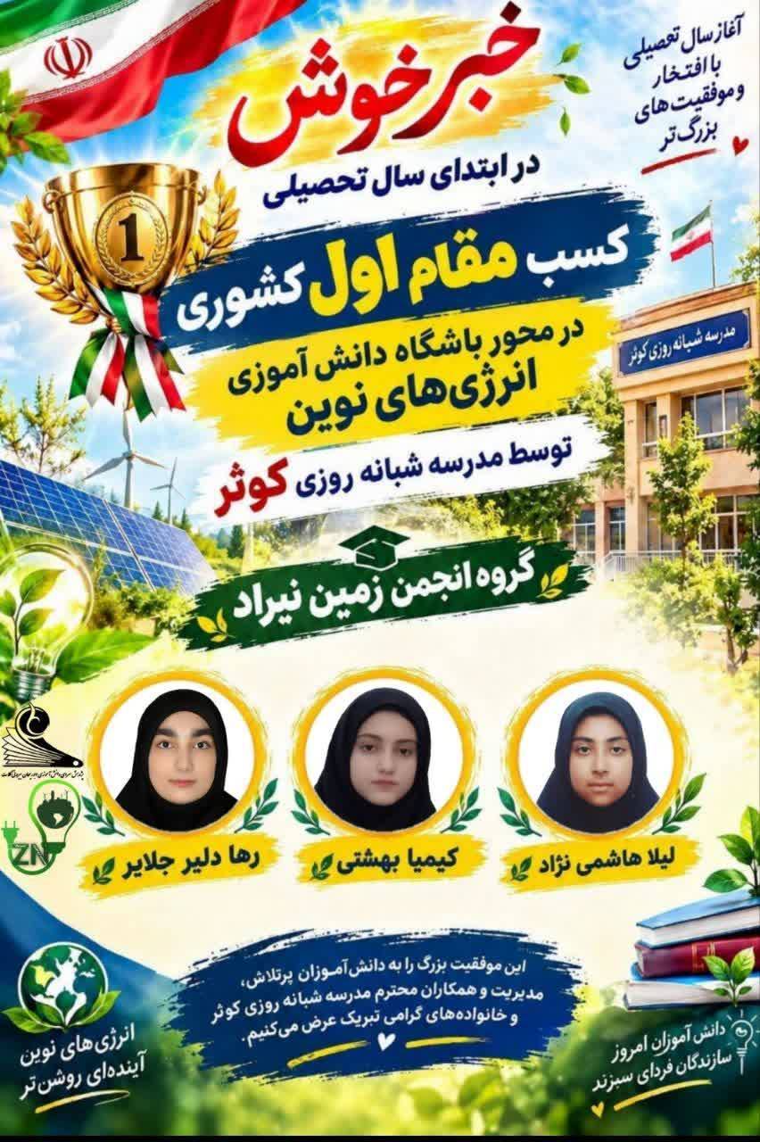 درخشش دانشآموزان کلات در جشنواره علمی ـ پژوهشی کشور درخشش دانشآموزان کلات در جشنواره علمی ـ پژوهشی کشور